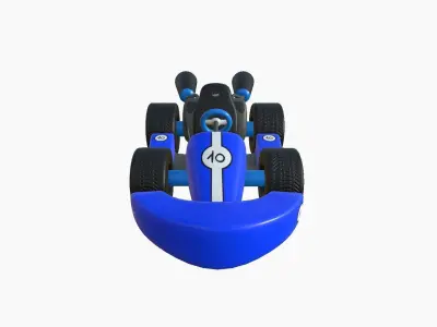 Cartoon Kart C02 Blue - Vehicle Racing Design Low-poly 3D model