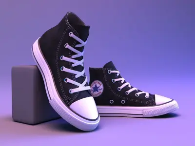 Footwear shoes Sport Color Black Low-poly 3D model