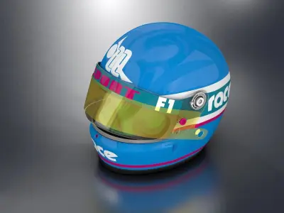 Classic F1 Helmet 3D model