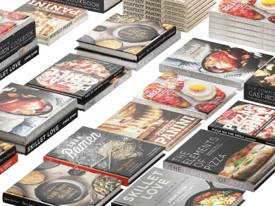 147 decorative books set 18 kitchen and cooking P04 3D model