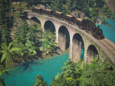 The Manari Bridge 3d Low-poly 3D model