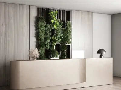 Reception desk - office furniture 04 Low-poly 3D model