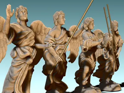 The Four Angels - CNC Router Carving 3D print model