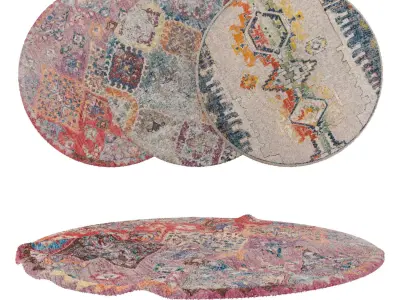 Round Rug Set 51 3D model