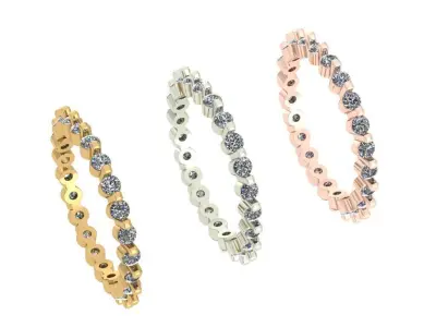 Diamond eternity ring 3D print model