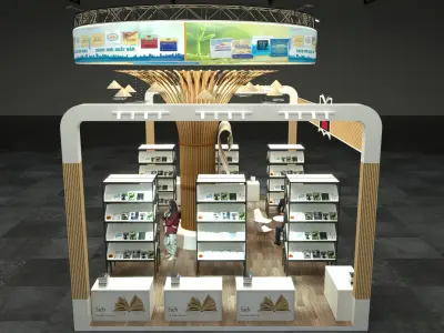 book exhibition booth -  book stall sketchup 3D model