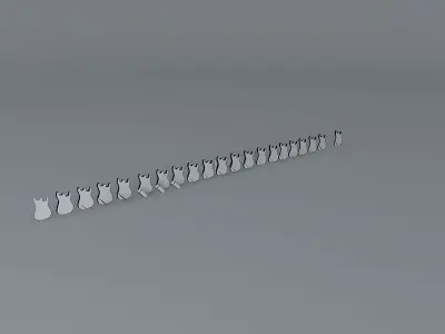Strat style guitar Free 3D model