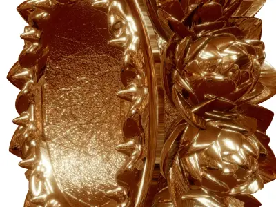 Home Design Vegan Gold Yoga Flower Ring Travel Adventure 2023 3D model