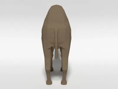 Low Poly Cartoon Bactrian Camel  Low-poly 3D model