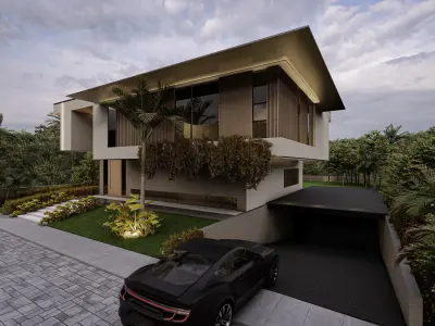 Modern Luxury Villa Exterior Design 3D Model  3D model