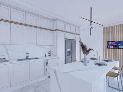 classic luxury kitchen 3D model