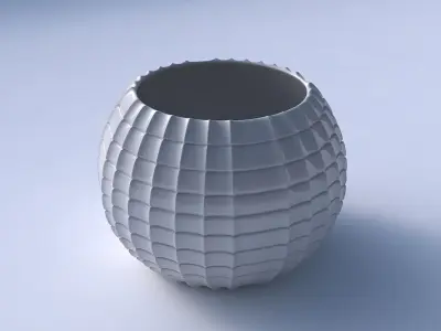 Bowl spheric with strange tiles 3D print model