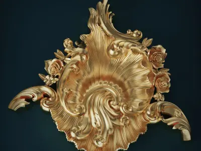 Carved pommel bar 3D model