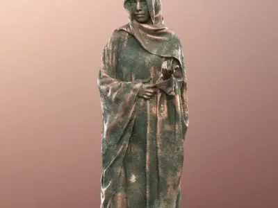 Yade 12931-02 - Muslim Woman Statue Low-poly 3D model