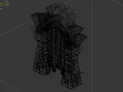 Game Cartoon - City - City Gate 03 3D model