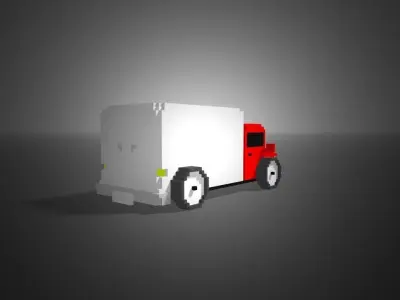 Truck Voxel Low-poly 3D model