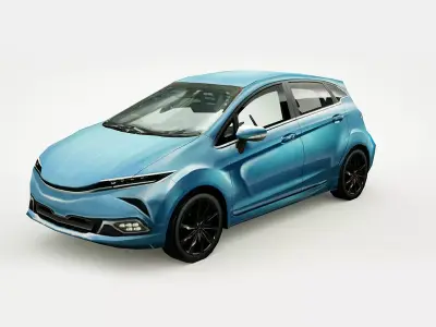 Generic small city Car v6 Low-poly 3D model