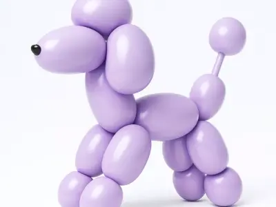 Royal Poodle Balloon Decoration Props Second Life toy 3D print model