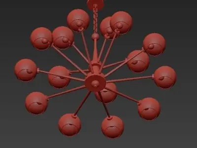 Thalia chandelier White glass 15 3D model