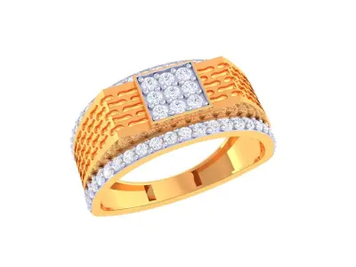 Mens gemstone diamond men Ring with details images 23 3D print model