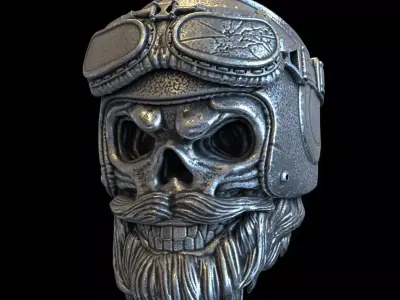 skull ring biker helmet vol 2 jewelry 3D print model
