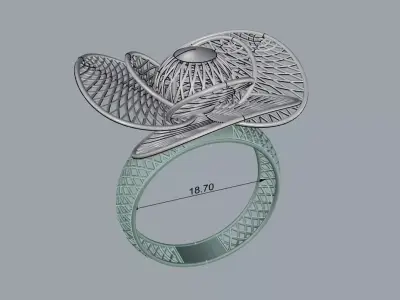 Ultra Vision Ring Gold Jewelry 3D print model 4