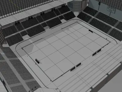 Stadium soccer Low-poly 3D model