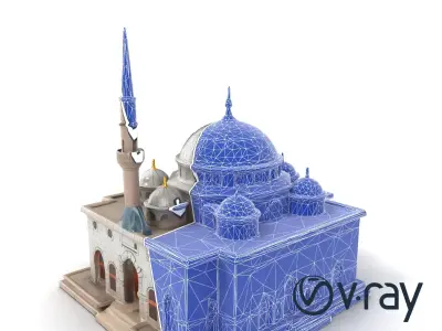 Stone Mosque Architectural model pack Low-poly 3D model