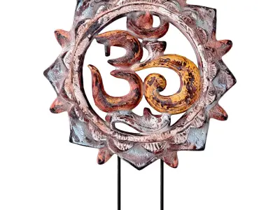 Balinese Om Wood Carving 3D model