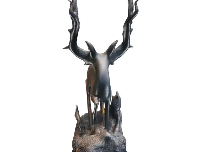 Deer Statue Low-poly 3D model