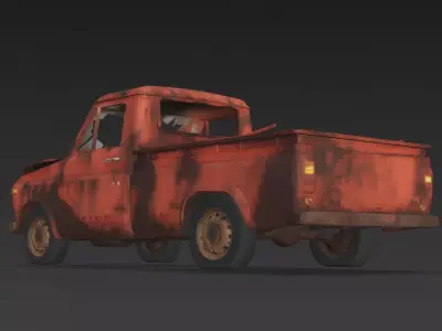 Abandoned Rusty Truck 3D Model PBR Low-poly 3D model