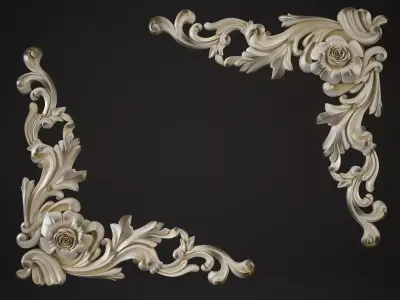 Carved corner 3D model