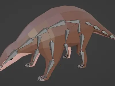 Low-Poly Game Ready Pangolin Model armadillo Low-poly 3D model