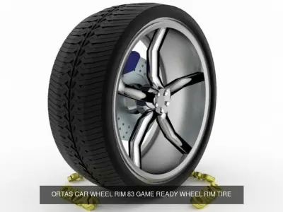 ORTAS CAR WHEEL RIM 81-82-83-84-85 GAME READY WHEEL 3D Model Pack