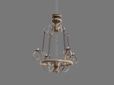 Antique Chandelier Low-poly 3D model