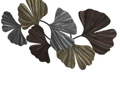 Metallic Leaves 41 Wide Metal Wall Art PBR 3D model