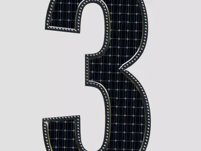 Solar Panel Number - 3 3D model