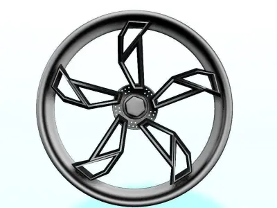 Exclusive sports car wheel Low-poly 3D model