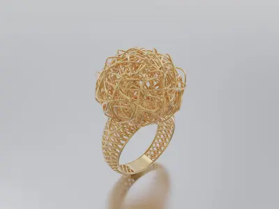 woman ring 3D print model