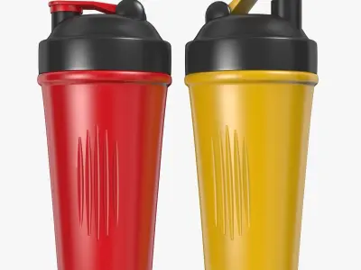 Shaker Cup and Bottle With Cover 3D model