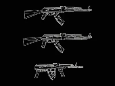 Gun -vol 03 2 gun 3D mode Game assets Low-poly 3D model