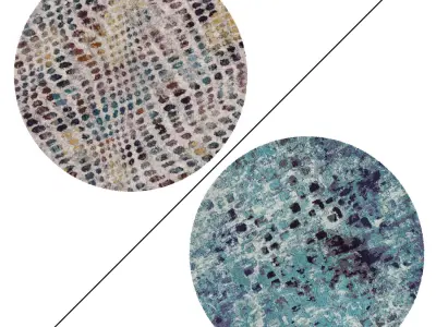 Round Rug Set 132 3D model