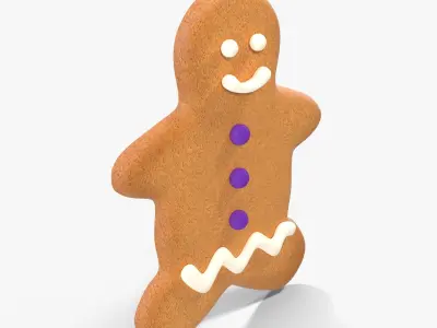 Gingerbread Cookie 7 Low-poly 3D model