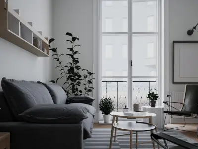 CA - Scandinavian interior scene V-Ray 6 3D model