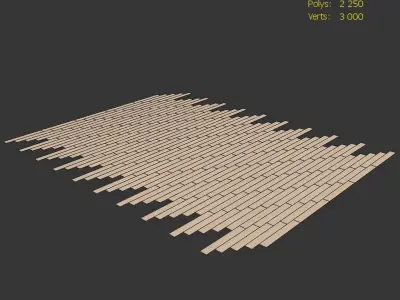 Wood Floor Oak Princeton Sanded 3D model