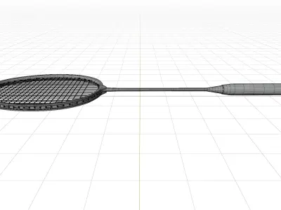 Badminton Racket Low-poly 3D model