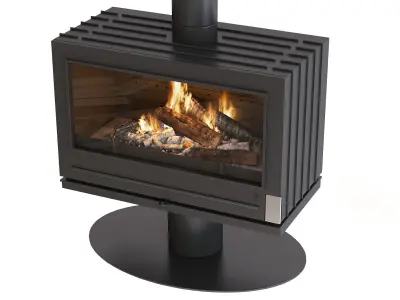 Stove-fireplace INVICTA Elton on a leg 3D model
