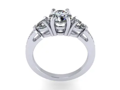JEWELRY ENGAGEMENT RING STL FILE FOR DOWNLOAD AND PRINT- CC45 3D print model