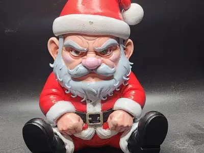 Grumpy Santa Claus Funny Christmas Figurine Holiday Desk Decor 3D print model