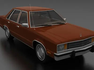 Fairmont 4dr Sedan 1978 Low-poly 3D model